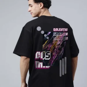 Wearduds Men’s Black Eclectic Cosmic Reflective Oversized T-shirt | StylishSurprise