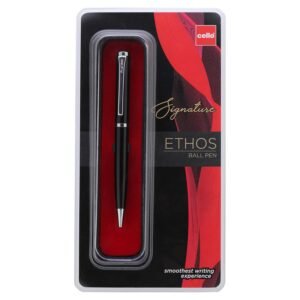 Signature Cello Crème Ivory Slim Ball Pen | Blue Ink | Ivory & Gold Finish Premium Metal Pen | 1 Ball Pen | Elegant Gift for Men & Women | Stylish Corporate & New Year Gifts |