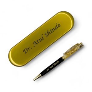 Combo of Metal Ball Pen & PU Leather Keychain Gift Set | Premium Pen Gift Set for Men, Boys, Women |