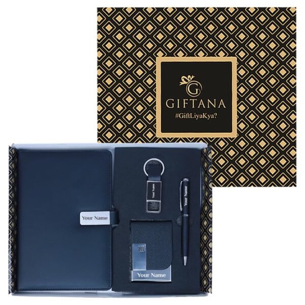 Giftana 4 in 1 Personalized Diary Gift Set – Diary with Pen, Card Holder & Metal Keychain | Name Engraved | Perfect Personalized Gift for Doctor, Husband, Father | Corporate & Christmas Gift Set for Employees | Black | StylishSurprise – Best Gift Store in Mumbai, Thane & Gorbunder Road - Image 9