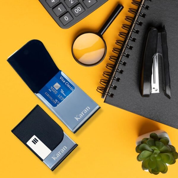 Giftana 4 in 1 Personalized Diary Gift Set – Diary with Pen, Card Holder & Metal Keychain | Name Engraved | Perfect Personalized Gift for Doctor, Husband, Father | Corporate & Christmas Gift Set for Employees | Black | StylishSurprise – Best Gift Store in Mumbai, Thane & Gorbunder Road - Image 2