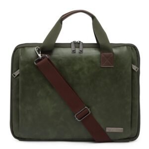 Stylish Vegan Leather Laptop Briefcase Bag for Men & Women | Fits 13", 14", 15.6" Laptops | Premium Office Messenger Shoulder Handbag | Ideal for Corporate Gifting, Birthday, Rakhi Gifts for Brother & Sister