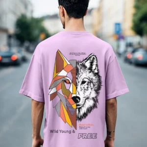 Men's Purple Beast Within Graphic Printed Oversized T-Shirt